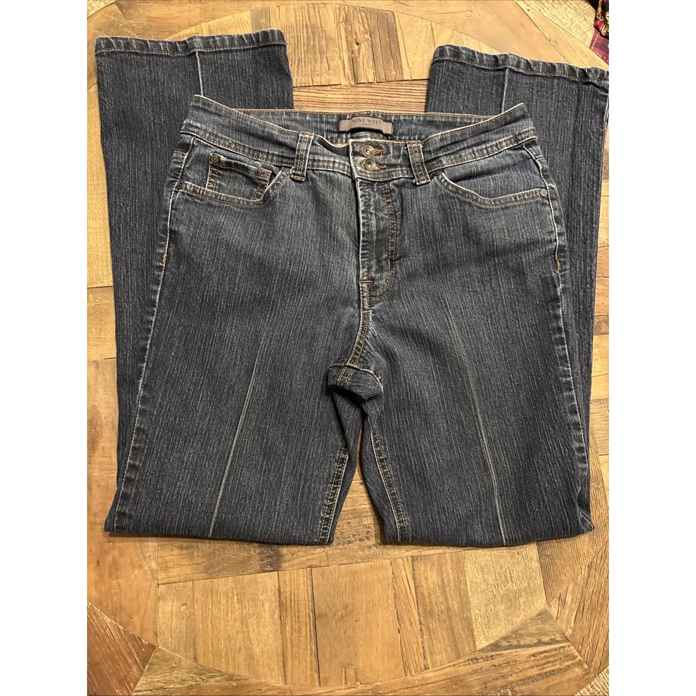 🌟 Nine West Women's Dark Wash Blue Denim Jeans Size 10 Stretch
